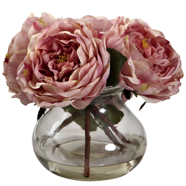 Fancy Artificial Rose Arrangement with Vase - BlueJay Avenue