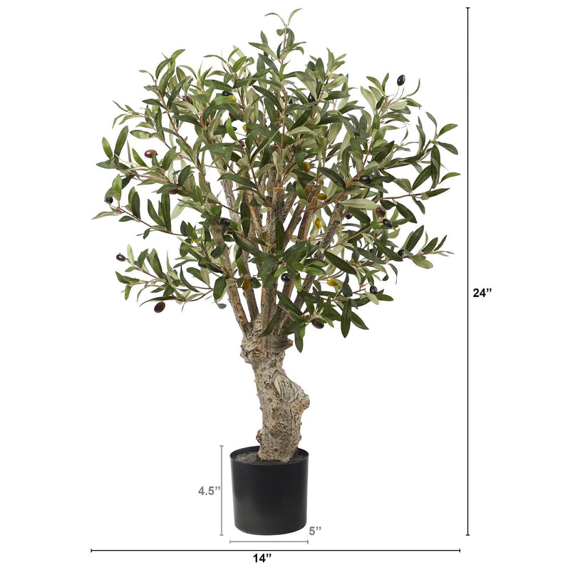 2' Olive Artificial Tree with 690 Leaves - BlueJay Avenue