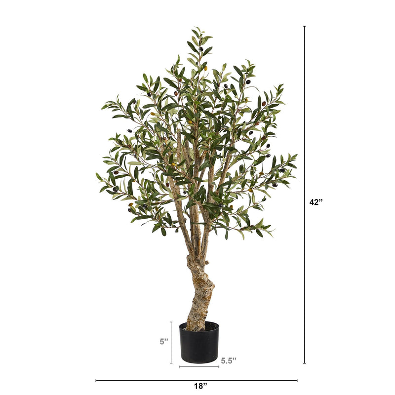 3.5' Olive Artificial Tree with 966 Leaves - BlueJay Avenue