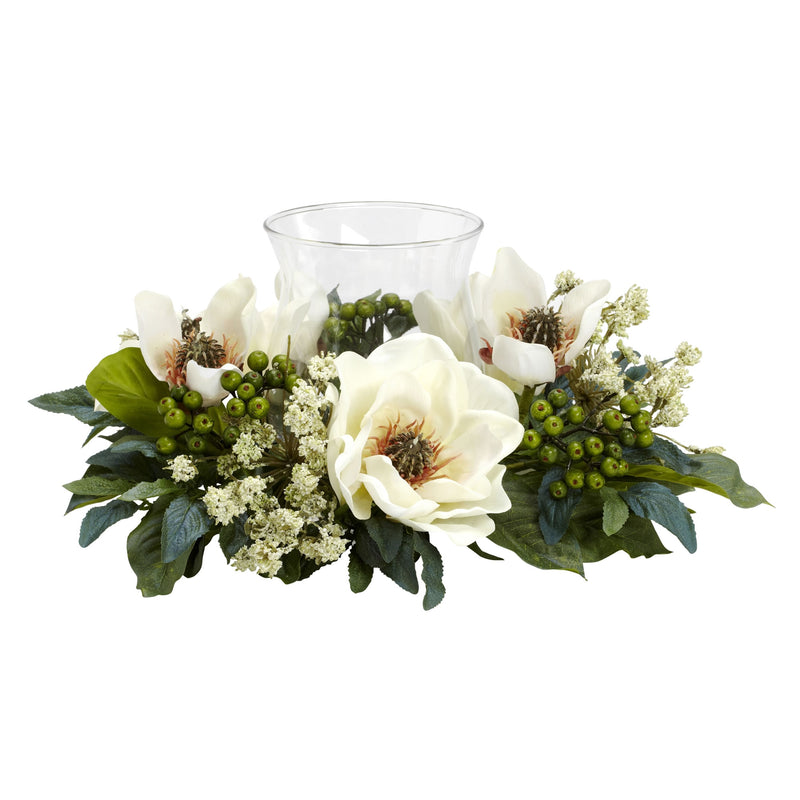 Magnolia Candelabrum Silk Flower Arrangement - BlueJay Avenue