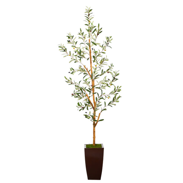 5.5' Olive Artificial Tree in Bronze Metal Planter - BlueJay Avenue