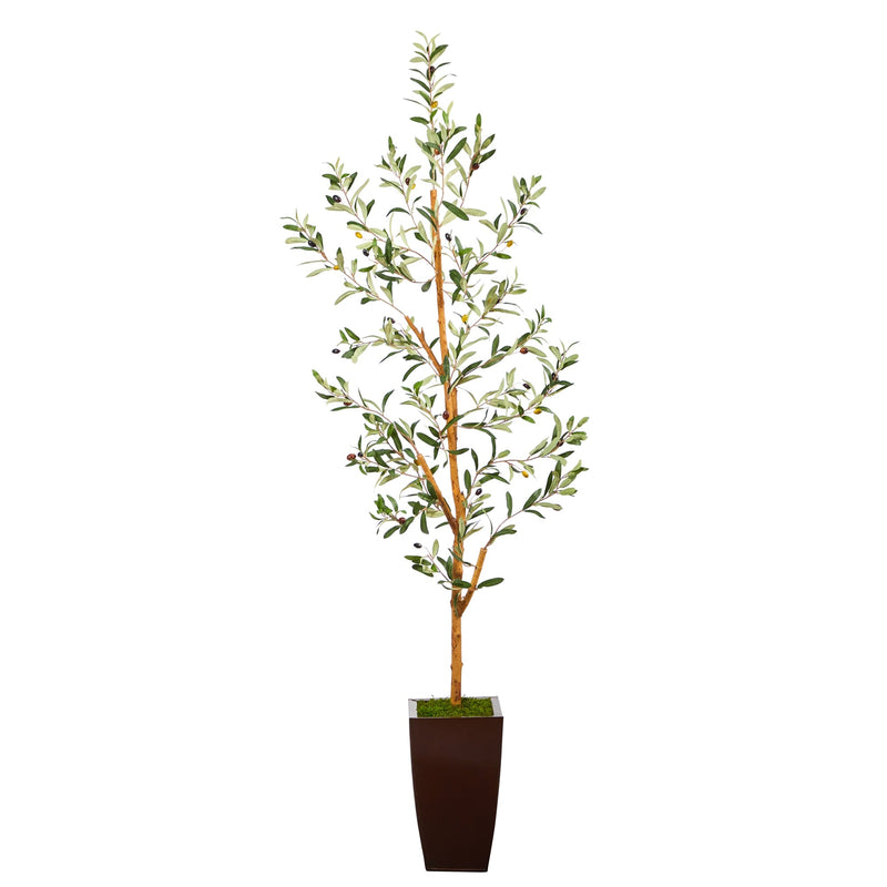 5.5' Olive Artificial Tree in Bronze Metal Planter - BlueJay Avenue