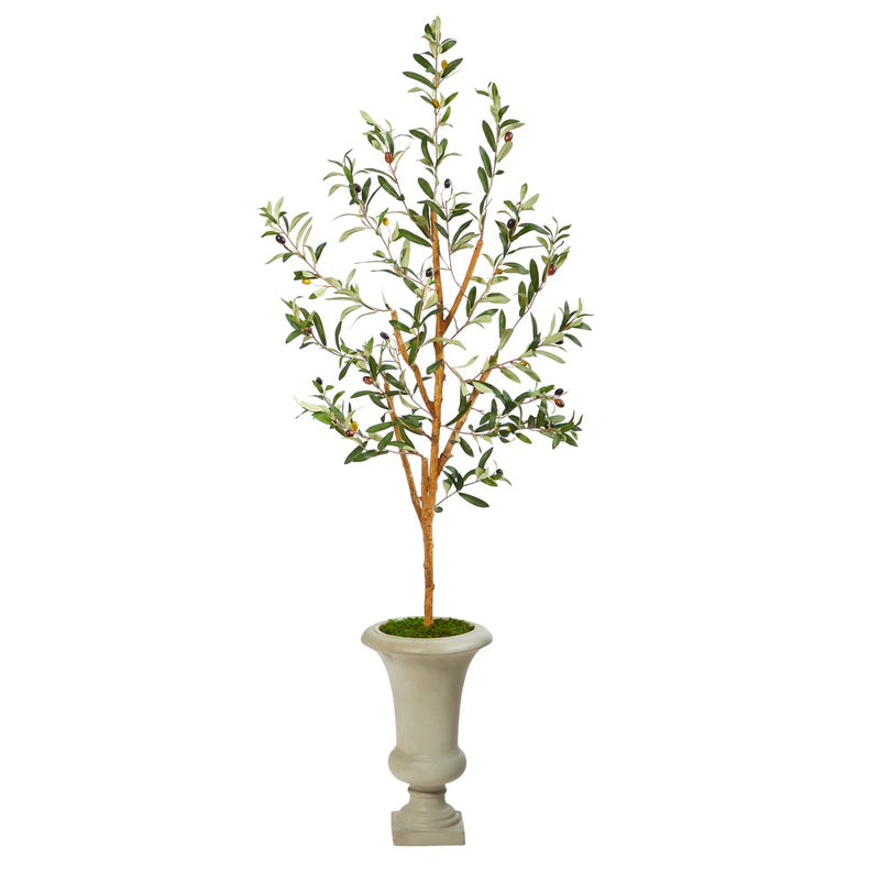 57" Olive Artificial Tree in Sand Colored Urn - BlueJay Avenue