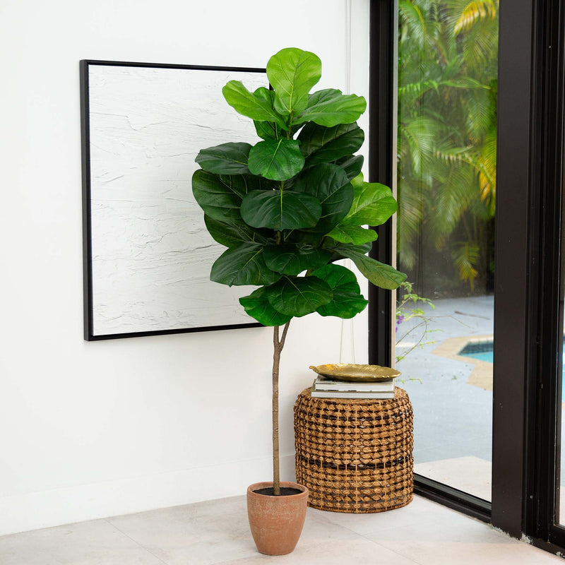 6’ Real Touch Faux Fiddle Leaf Fig Tree in Decorative Planter - BlueJay Avenue