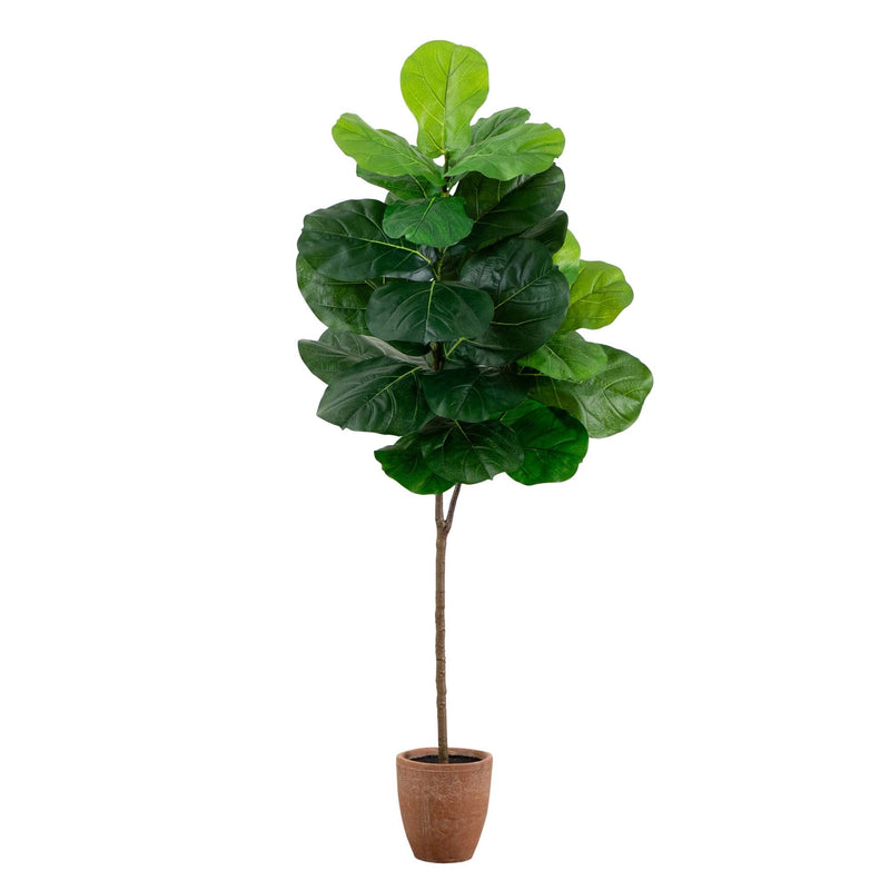 6’ Real Touch Faux Fiddle Leaf Fig Tree in Decorative Planter - BlueJay Avenue