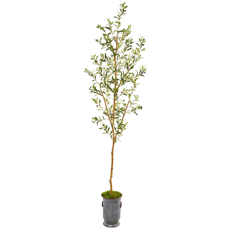 7.5' Artificial Olive Tree in Decorative Planter - BlueJay Avenue