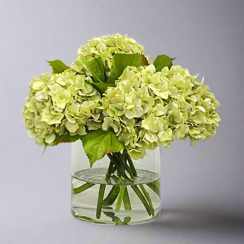 Hydrangea Silk Flower Arrangement in Vase 15 inch