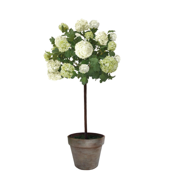 Snowball Artificial Flower Plant In Pot 47''