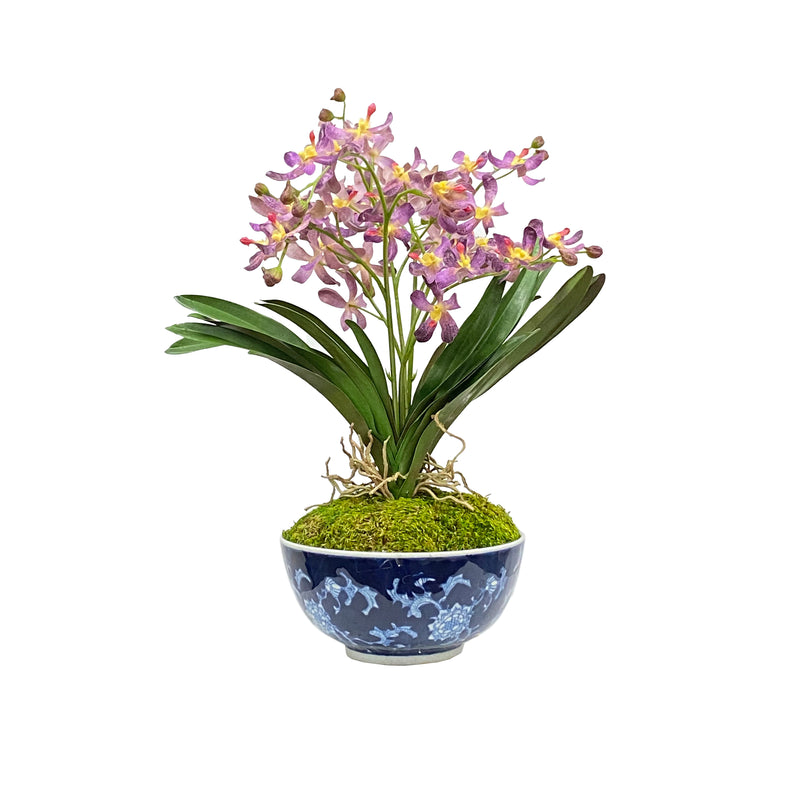 Vanda Orchid Artificial Flower Plant In Longlife Bowl