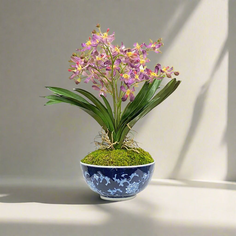 Vanda Orchid Artificial Flower Plant In Longlife Bowl