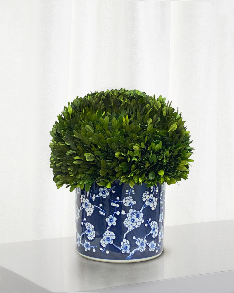 Boxwood Half Ball Artificial Plant In Pot 14.5''