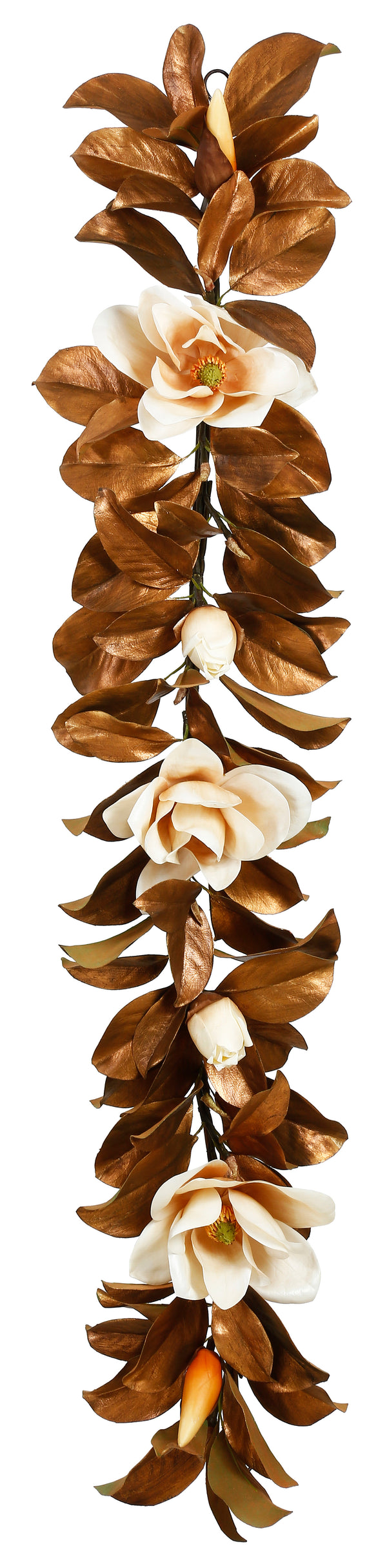 Magnolia Gold Leaf Christmas Holiday Front Door Garland 5' - BlueJay Avenue