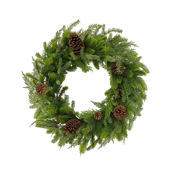 Mixed Pine Wreath 28'', Set of 2 - BlueJay Avenue