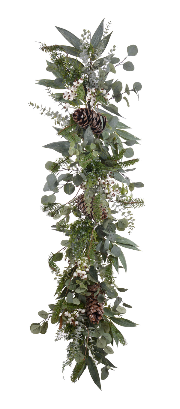 Faux Eucalyptus Holiday Garland 5' - BlueJay Avenue