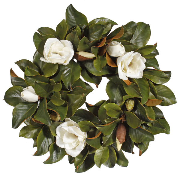 Magnolia 24'' Christmas Wreath - BlueJay Avenue