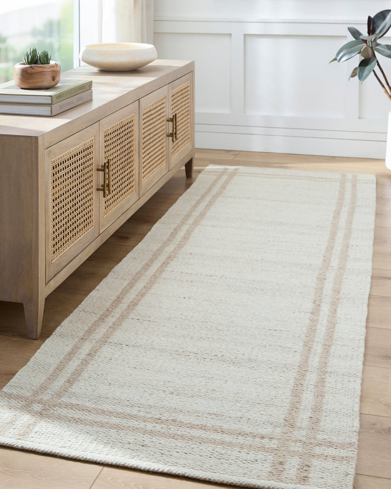 Amber Ivory Hand Woven Wool Rug - BlueJay Avenue