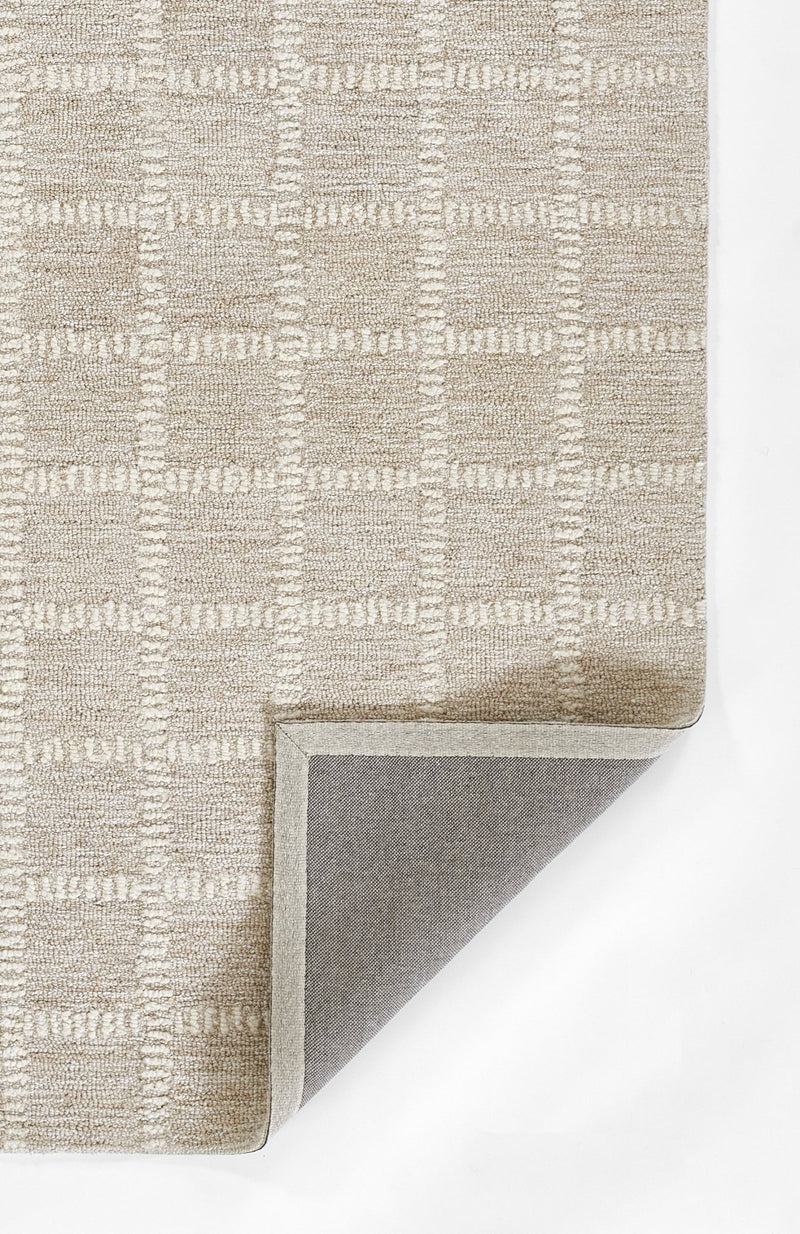 Archer Check Beige Hand Tufted Wool Rug - BlueJay Avenue