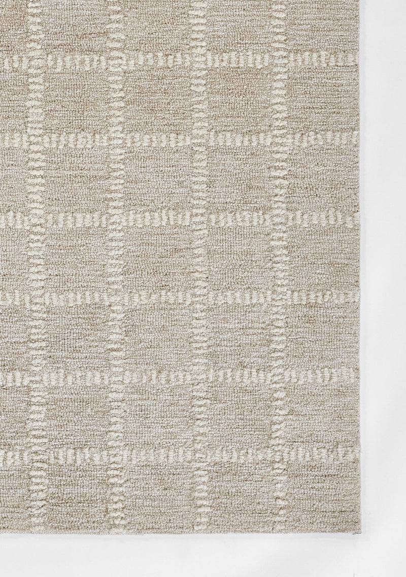 Archer Check Beige Hand Tufted Wool Rug - BlueJay Avenue