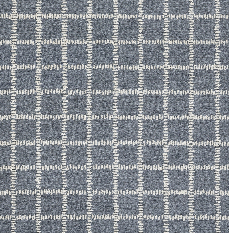 Archer Check Hand Tufted Wool Blue Area Rug - BlueJay Avenue