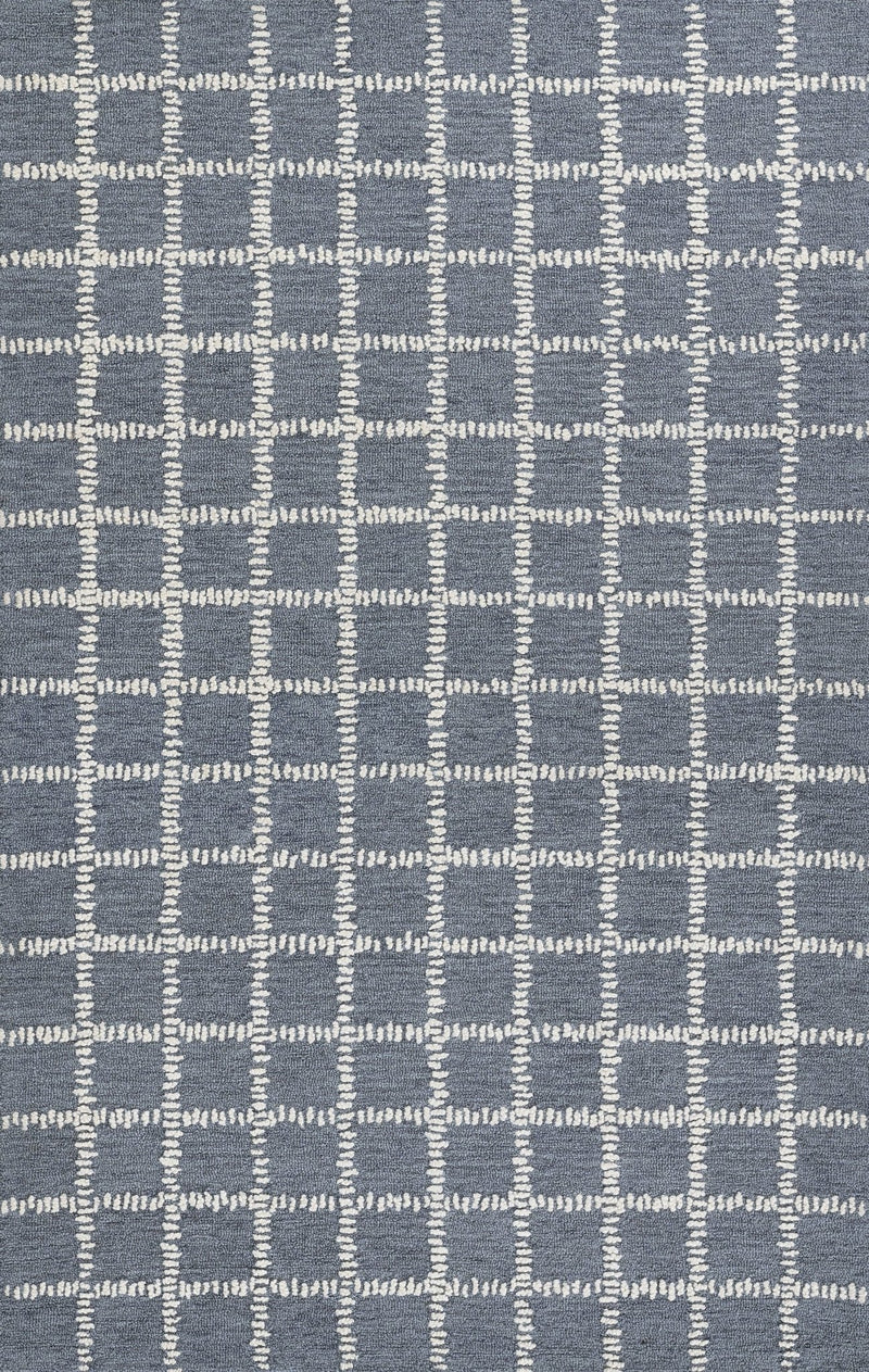 Archer Check Hand Tufted Wool Blue Area Rug - BlueJay Avenue