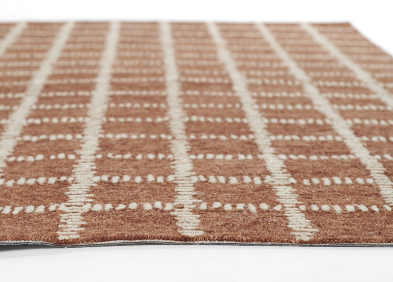 Archer Check Rust Hand Tufted Wool Rug - BlueJay Avenue