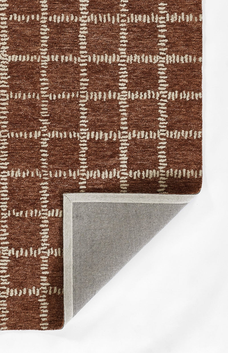 Archer Check Rust Hand Tufted Wool Rug - BlueJay Avenue