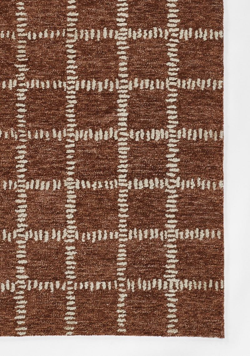 Archer Check Rust Hand Tufted Wool Rug - BlueJay Avenue