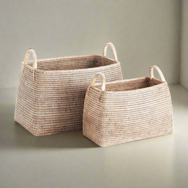 Burma Rattan Narrow Magazine Basket - BlueJay Avenue