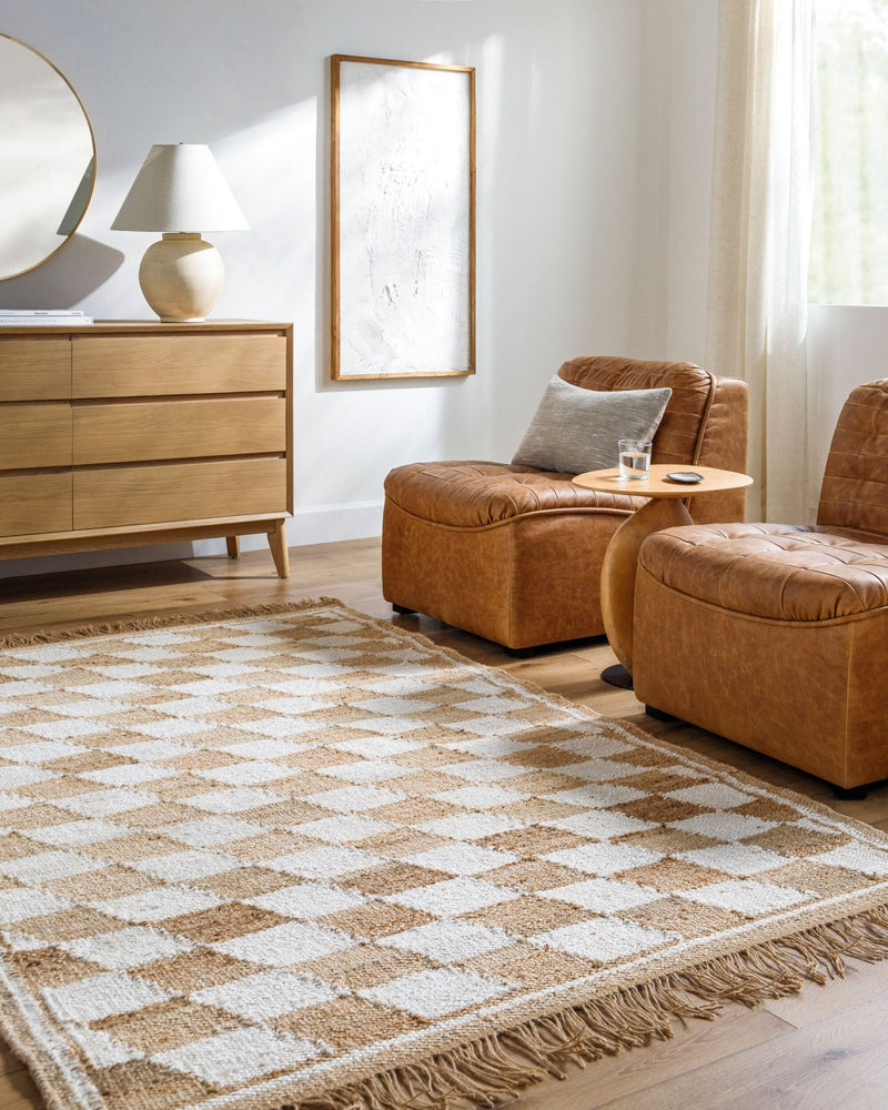 Becki Owens x Livabliss Kamey Jute Checkered Rug - BlueJay Avenue