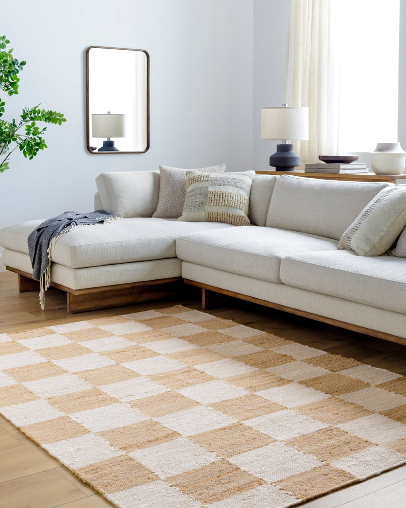 Becki Owens x Livabliss Usher Jute Checkered Rug - BlueJay Avenue