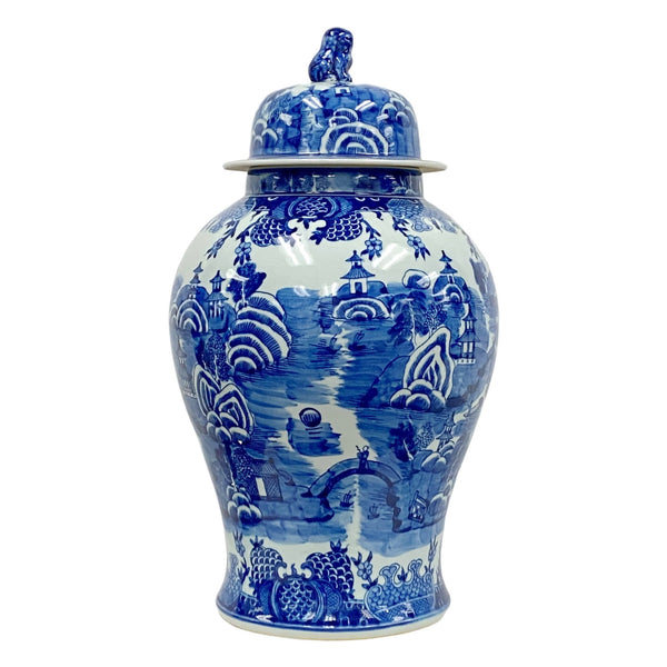 Blue and White Ceramic Urn by Winward - BlueJay Avenue