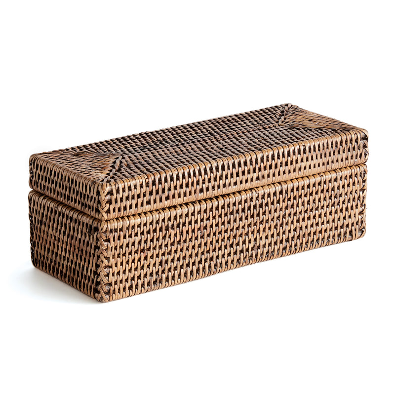 Burma Rattan 3-Compartment Lidded Storage Box - BlueJay Avenue