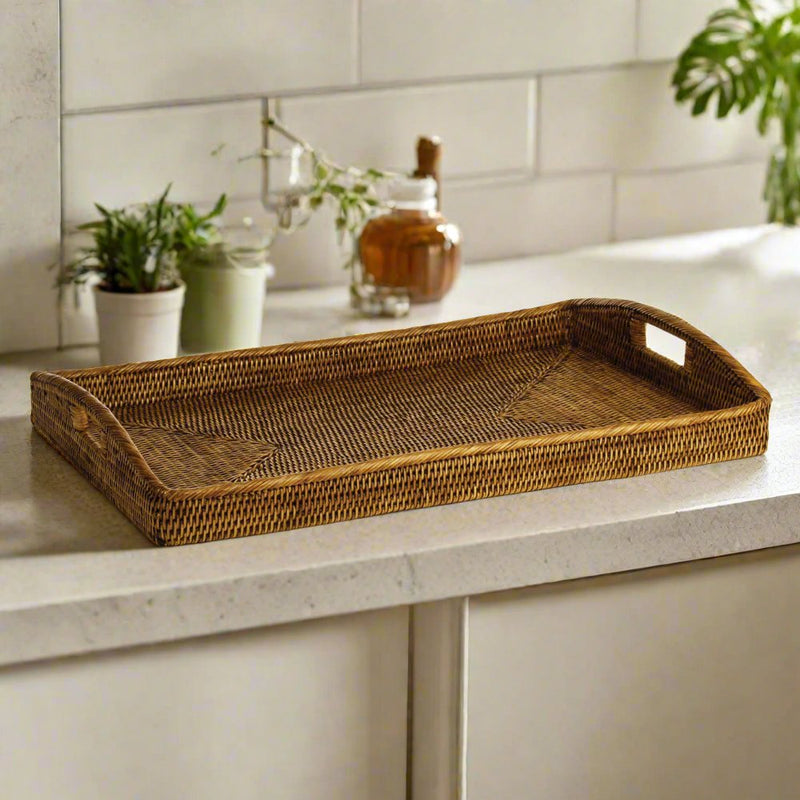 Burma Rattan Morning Tray - BlueJay Avenue