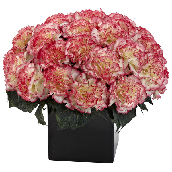 Carnation Flower Arrangement with Vase Cream Pink - BlueJay Avenue