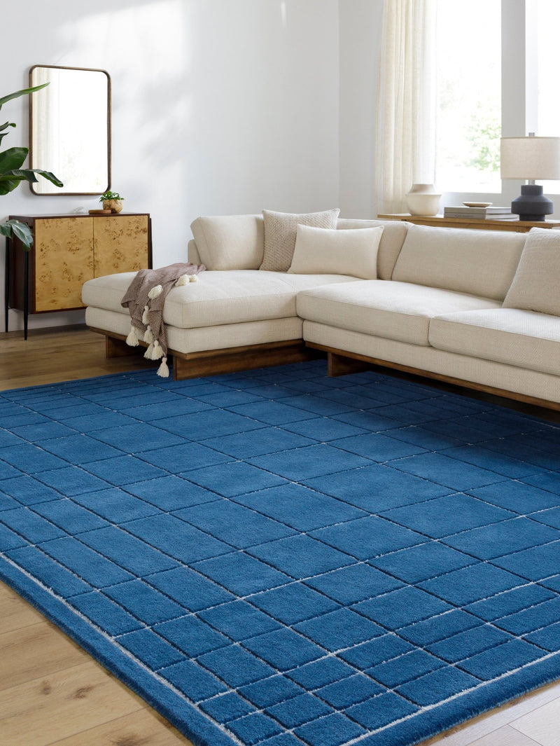 Corbett Hand Tufted Wool Blue Area Rug - BlueJay Avenue