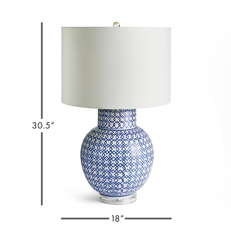 Fretwork Ceramic Lamp - BlueJay Avenue