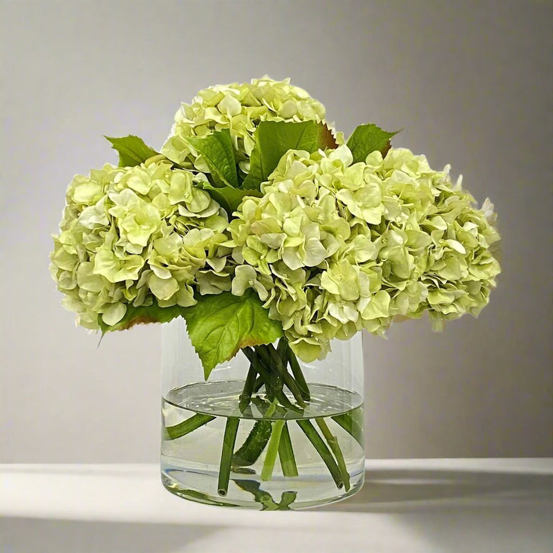 Hydrangea Silk Flower Arrangement in Vase 15 inch - BlueJay Avenue