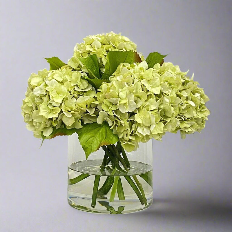 Hydrangea Silk Flower Arrangement in Vase 15 inch - BlueJay Avenue