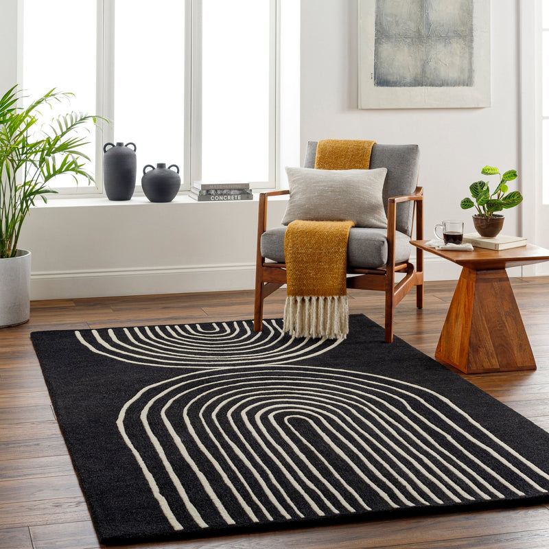 Isabel Hand Tufted Black & White Rug - BlueJay Avenue