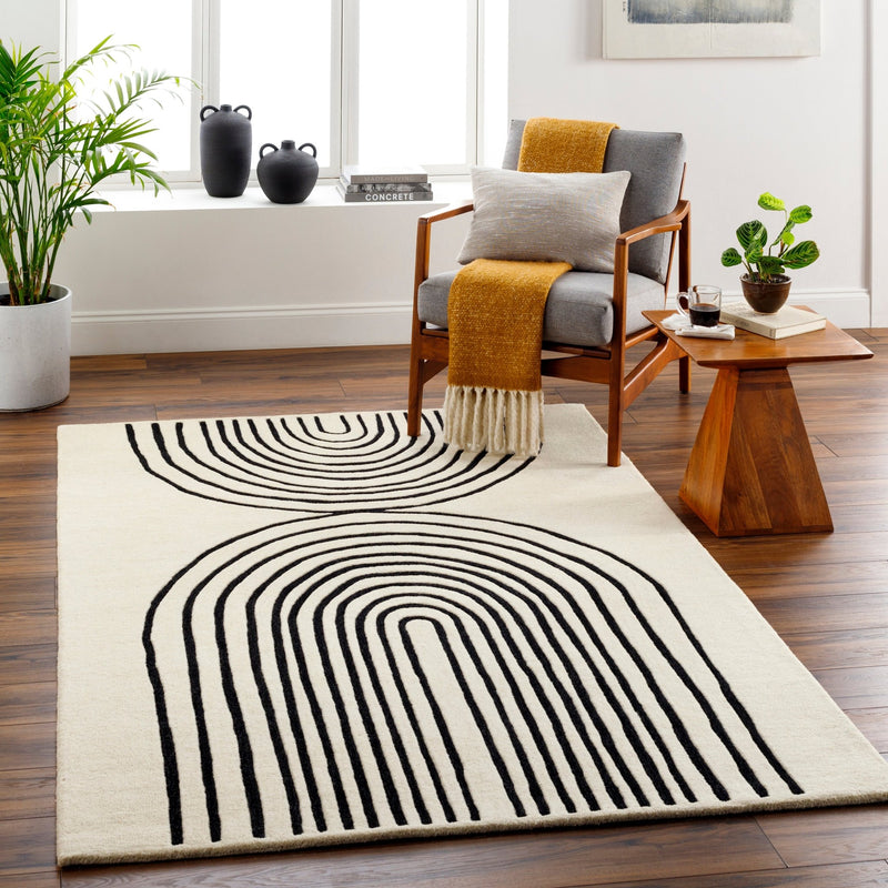 Isabel Hand Tufted Black & White Rug - BlueJay Avenue