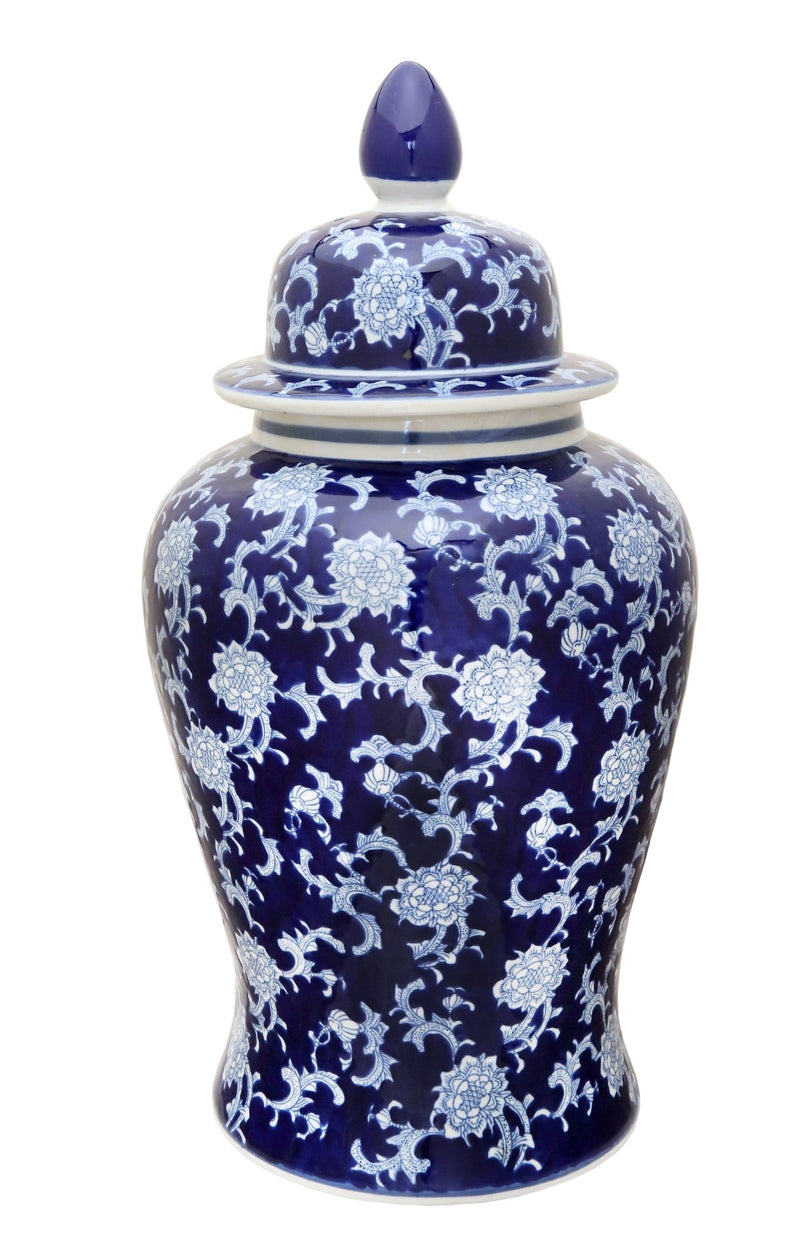 Italian Cayenne Blue and White Ginger Jar - BlueJay Avenue