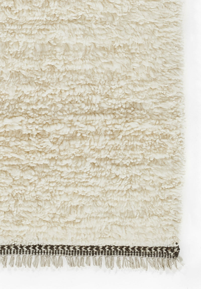 Mallory Ivory Wool Moroccan Shag Rug - BlueJay Avenue