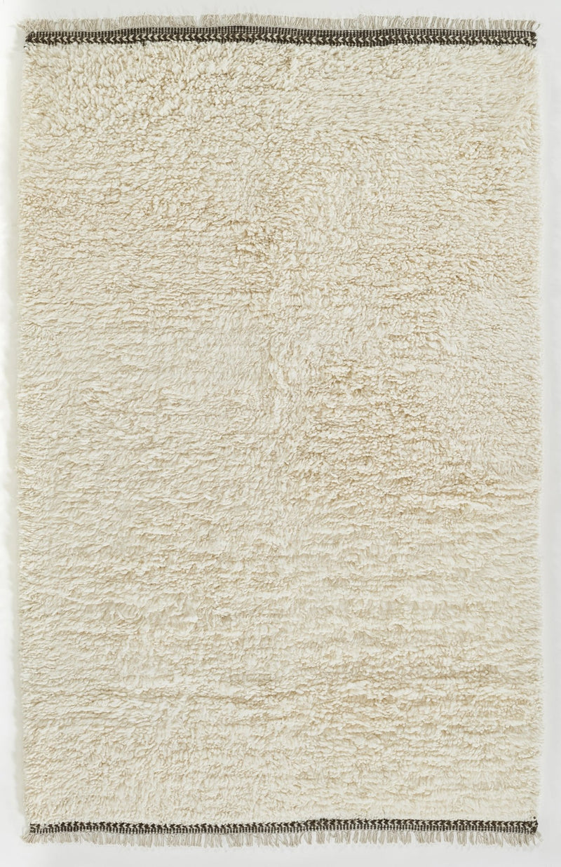 Mallory Ivory Wool Moroccan Shag Rug - BlueJay Avenue