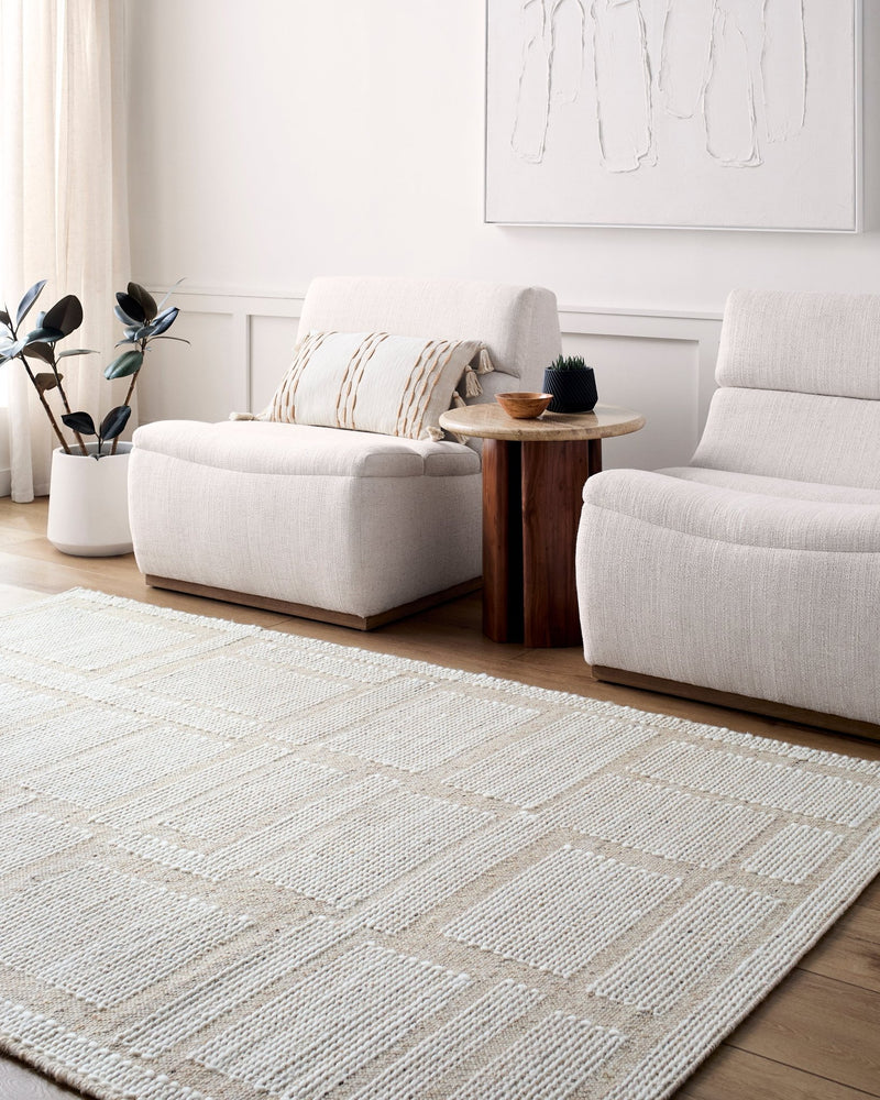 Marcela Hand Woven Beige Wool Area Rug - BlueJay Avenue