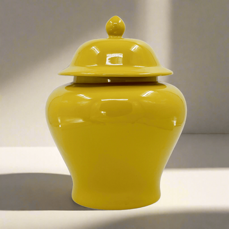 Mustard Porcelain Ginger Jar - BlueJay Avenue