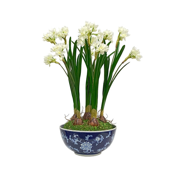 Narcissus Artificial Flower Plant In Longlife Bowl - BlueJay Avenue