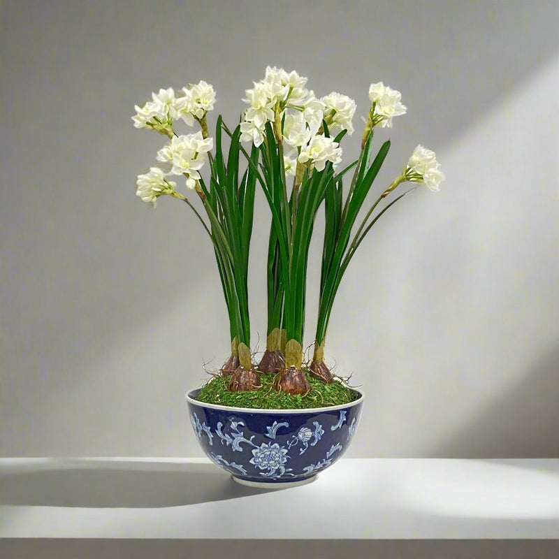 Narcissus Artificial Flower Plant In Longlife Bowl - BlueJay Avenue