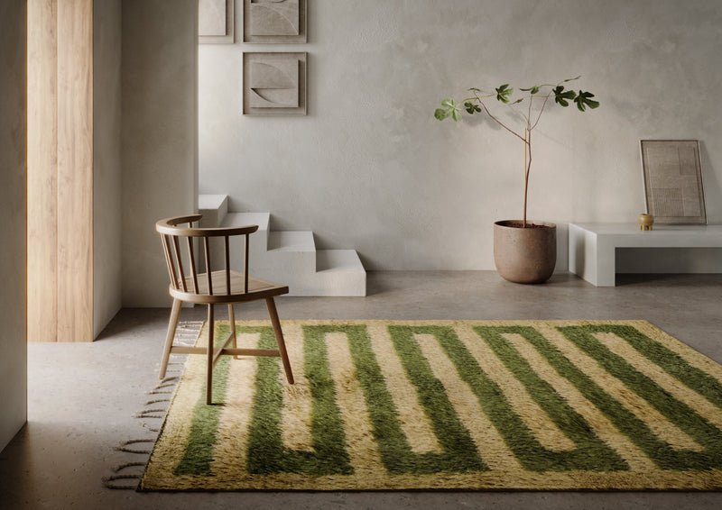 Neo Green Shag Rug - BlueJay Avenue