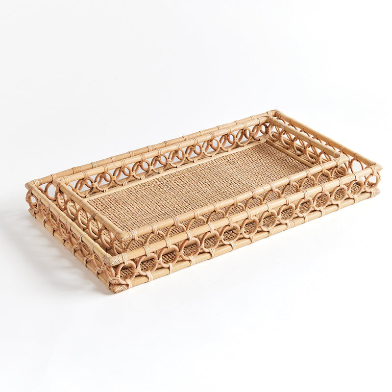 Ninette Rattan Ottoman Trays, Set Of 2 - BlueJay Avenue