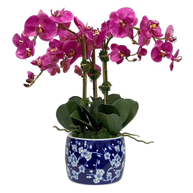 Orchid In Blossom Artificial Flower in Planter 22'' - BlueJay Avenue